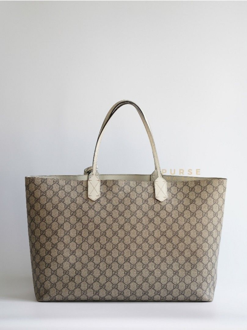 Gucci GG Supreme Monogram Large Tote in Reversible Calfskin Tote Bag