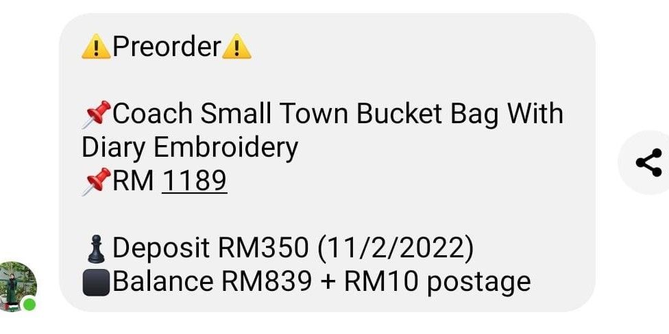 Beg coach shopee store