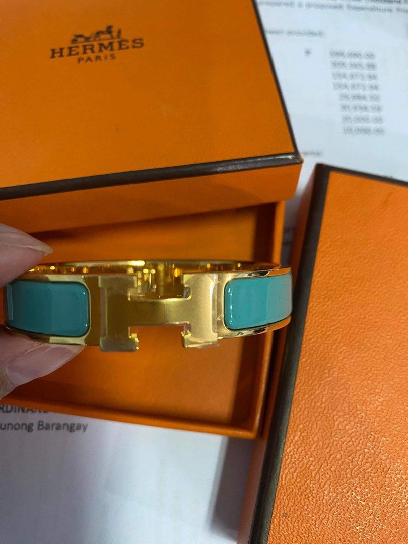 Hermes Clic H Bracelet PM Size Tiffany Blue (Category: Luxury Accessories) located in Makati City. Submitted by andeng28 (Listing ID 1289056902, Image 2). Description: Hermes Clic H Bracelet Tiffany Blue: Brandnew. With Box inclusion. .