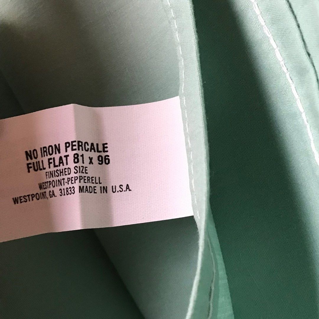 Lady Pepperell Full / Double Flat Percale Bedsheet in Tiffany Blue (Category: Bedding & Towels) located in Manila. Submitted by shop_sarisari (Listing ID 1289093362, Image 2). Description: brand new but old from storage. color is much darker in actual. (bright tiffany blue) made in u.s.a MOP: GCash or BPI bank transfer only..