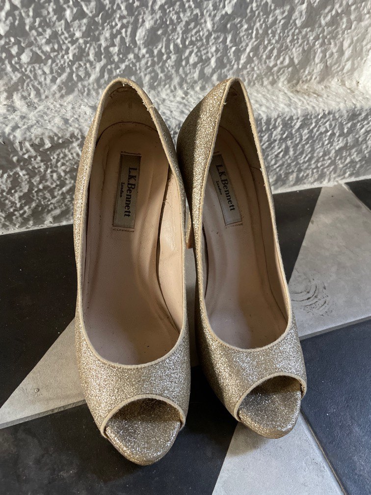 Lk bennett gold heels hot sale