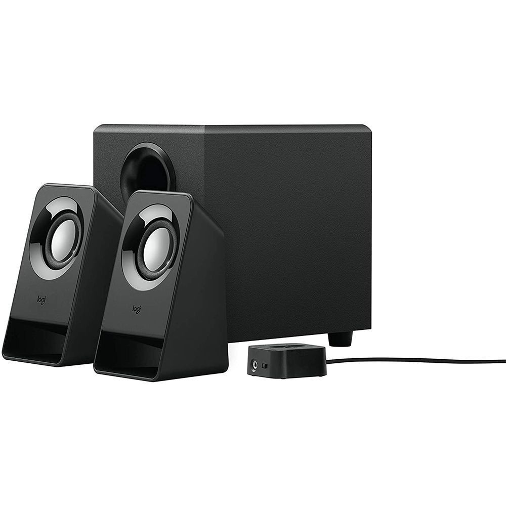 LOGITECH Z213 COMPACT SPEAKER SYSTEM (Category: Soundbars, Speakers & Amplifiers) located in San Juan City. Submitted by blueswitchpc (Listing ID 1289043484, Image 2). Description: 🚨 RESTOCK ALERT 🚨 LOGITECH Z213 COMPACT SPEAKER SYSTEM. FULL SOUND IN A COMPACT DESIGN This compact 2.1 speaker system delivers clear audio and enhanced bass via a 0.14 in (3.5 mm) connection. Easily access power, volume and the headphone jack using the wired control