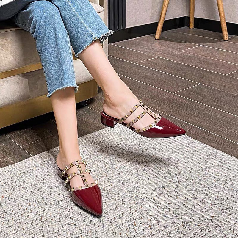 Red best sale studded heels