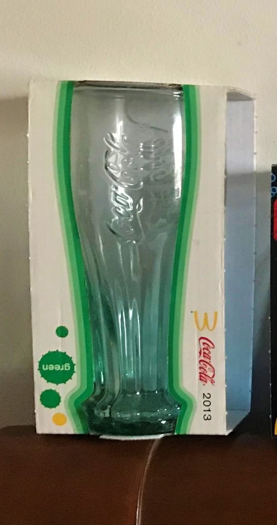 Mcdonalds Coca Cola Glass (2013) (Category: Vintage Collectibles) located in Binan City. Submitted by impulsebuyer12 (Listing ID 1289118637, Image 1). Description: Glassware released by Mcdonalds in 2013 in collaboration with Coca Cola. New, in original packaging. .