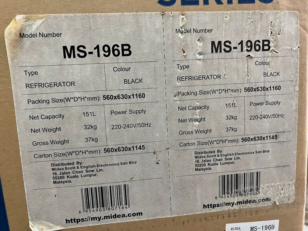 Midea MS-196B Refrigerator Brand New, TV & Home Appliances, Kitchen ...