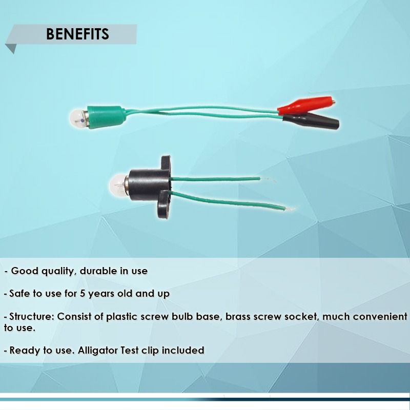 MINI BULB HOLDER + FLASHLIGHT BULB 2.5V E-10 PLASTIC SOCKET with WIRE, BEST FOR DIY SCHOOL PROJECT (Category: Electrical, Adaptors & Sockets) located in Quezon City. Submitted by besteinpc (Listing ID 1288726995, Image 3). Description: MINI BULB HOLDER + FLASHLIGHT BULB 2.5V E-10 PLASTIC SOCKET with WIRE, BEST FOR DIY SCHOOL PROJECT FEATURES: 👉Package Inclusion: Mini bulb holder + flashlight bulb E-10 A. MINI BULB HOLDER PLASTIC VARIATION: 👉1. 