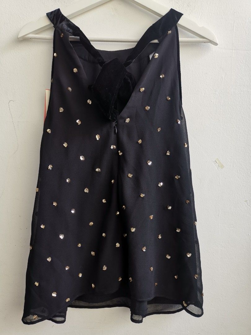 nicole miller black and gold dress 1990s Nikki Danielle Paris Yellow Rose Halter main image 1