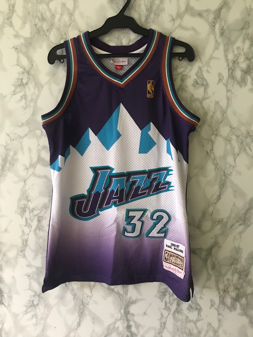 Nba jersey Jazz 32 Malone Men s Fashion Activewear on Carousell