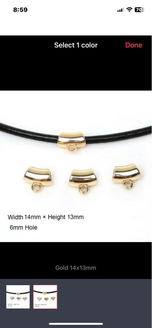 Gold hot sale pendant bail
