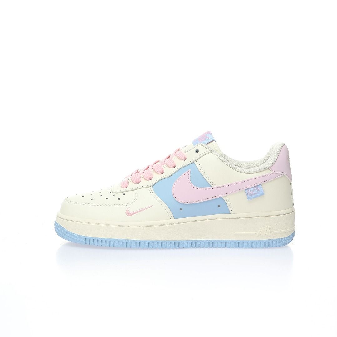 Air force 1 sale blue and pink swoosh