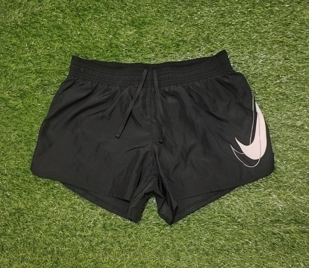 nike double swoosh shorts black