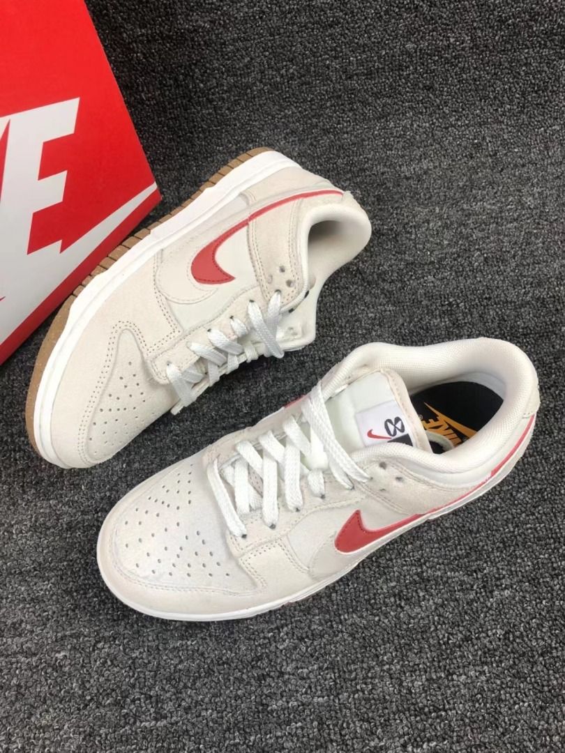 Red and clearance gray sneakers