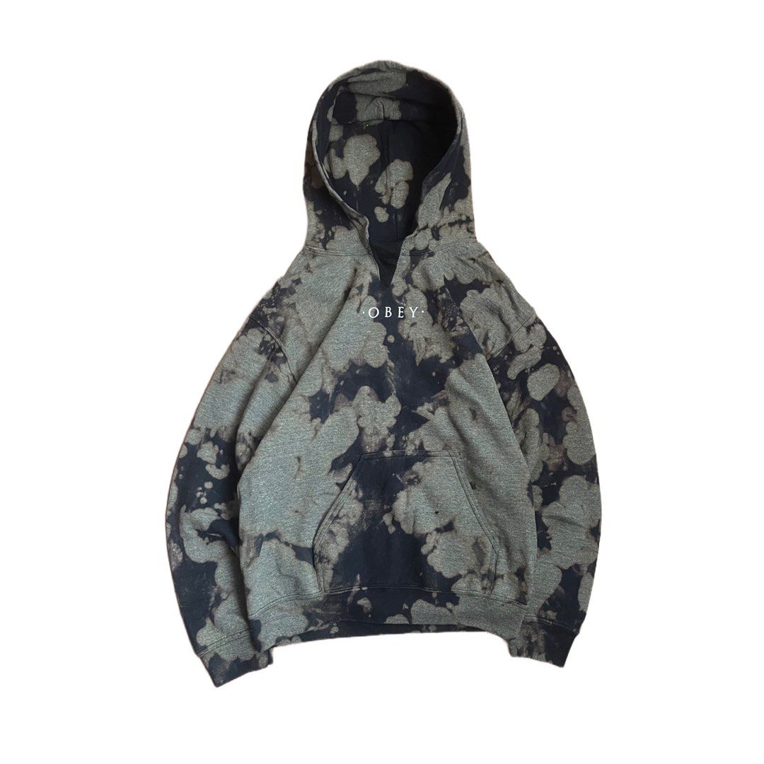 Obey novel shop bleached black hoodie