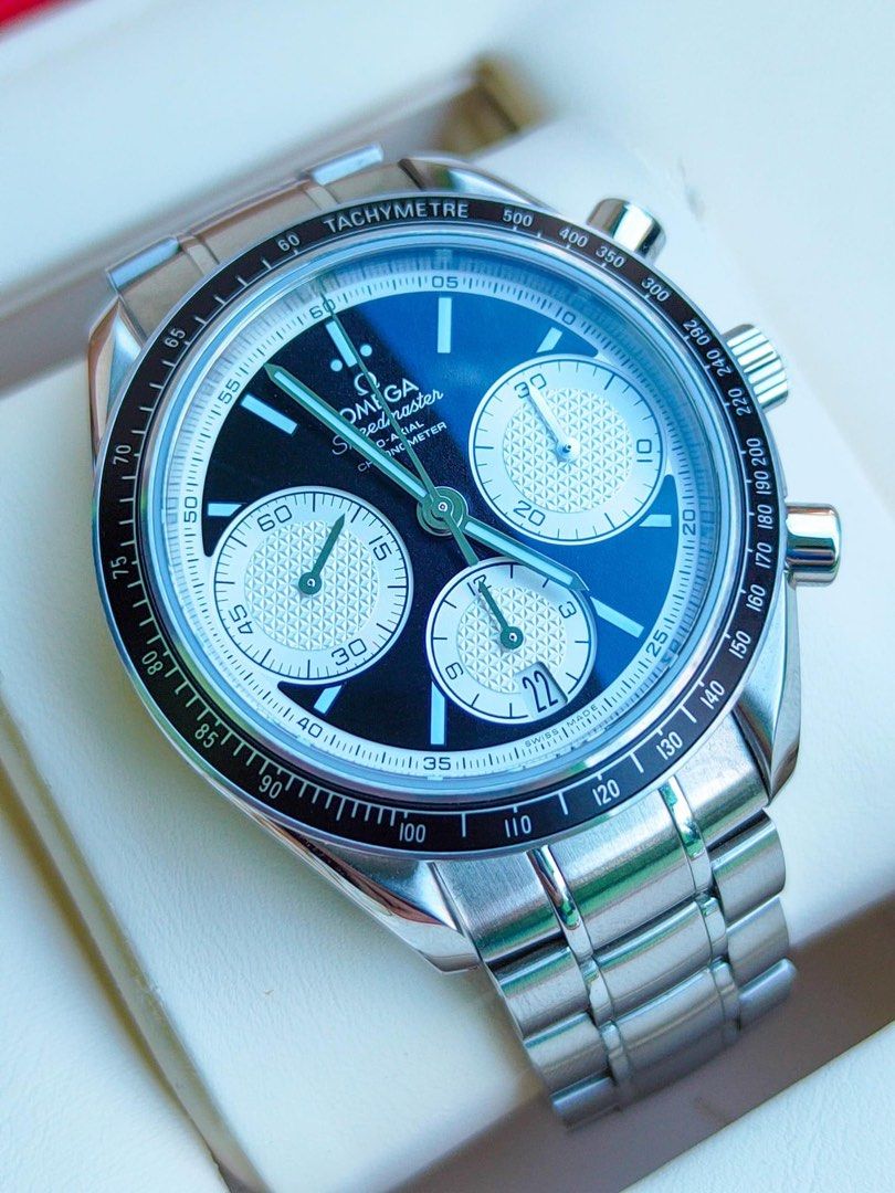 OMEGA SPEEDMASTER RACING REVERSE PANDA DIAL CO - AXIAL CHRONOGRAPH ...