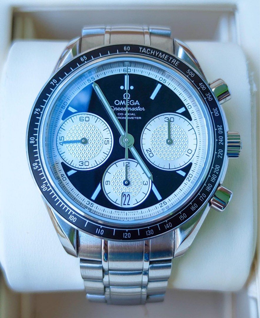 OMEGA SPEEDMASTER RACING REVERSE PANDA DIAL CO - AXIAL CHRONOGRAPH ...