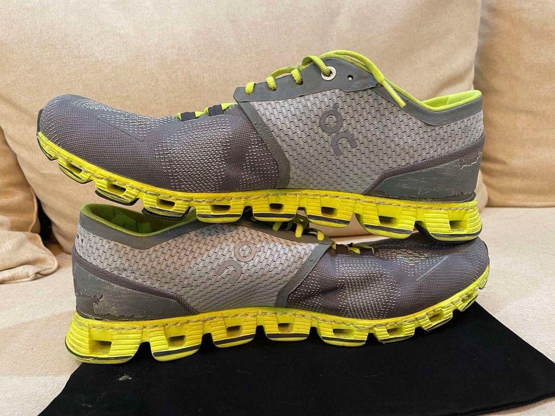 ON Cloud X Running Shoes Gray Neon