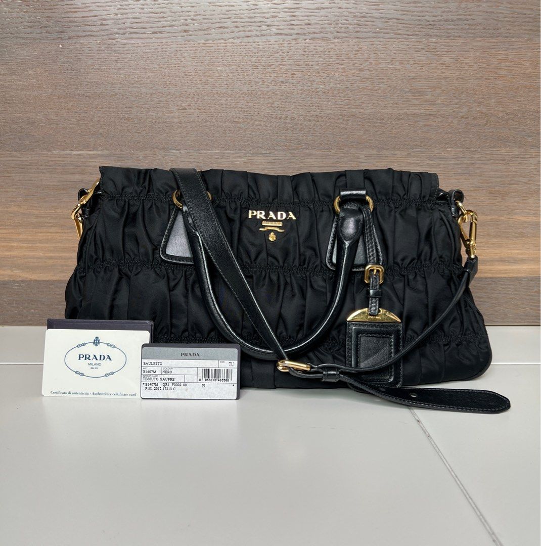 Prada Tessuto Gaufre Black Nylon Luxury Bags Wallets on Carousell