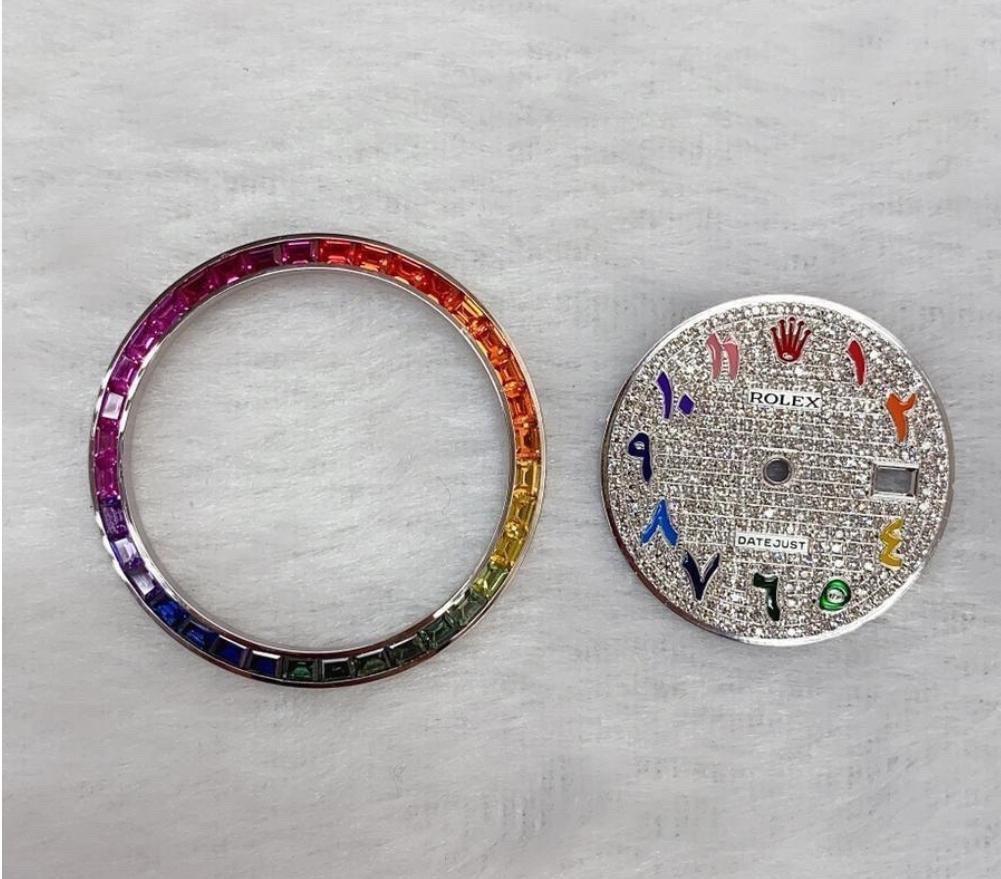 Rolex datejust rainbow clearance bezel