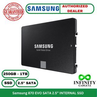 Samsung 870 EVO 250GB 500GB 1TB SATA 2.5” INTERNAL SSD 560MB/s Read, 530MB/s Write