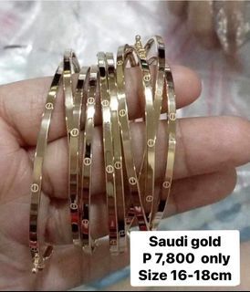 Saudi gold bangle clip type size 16-18cm