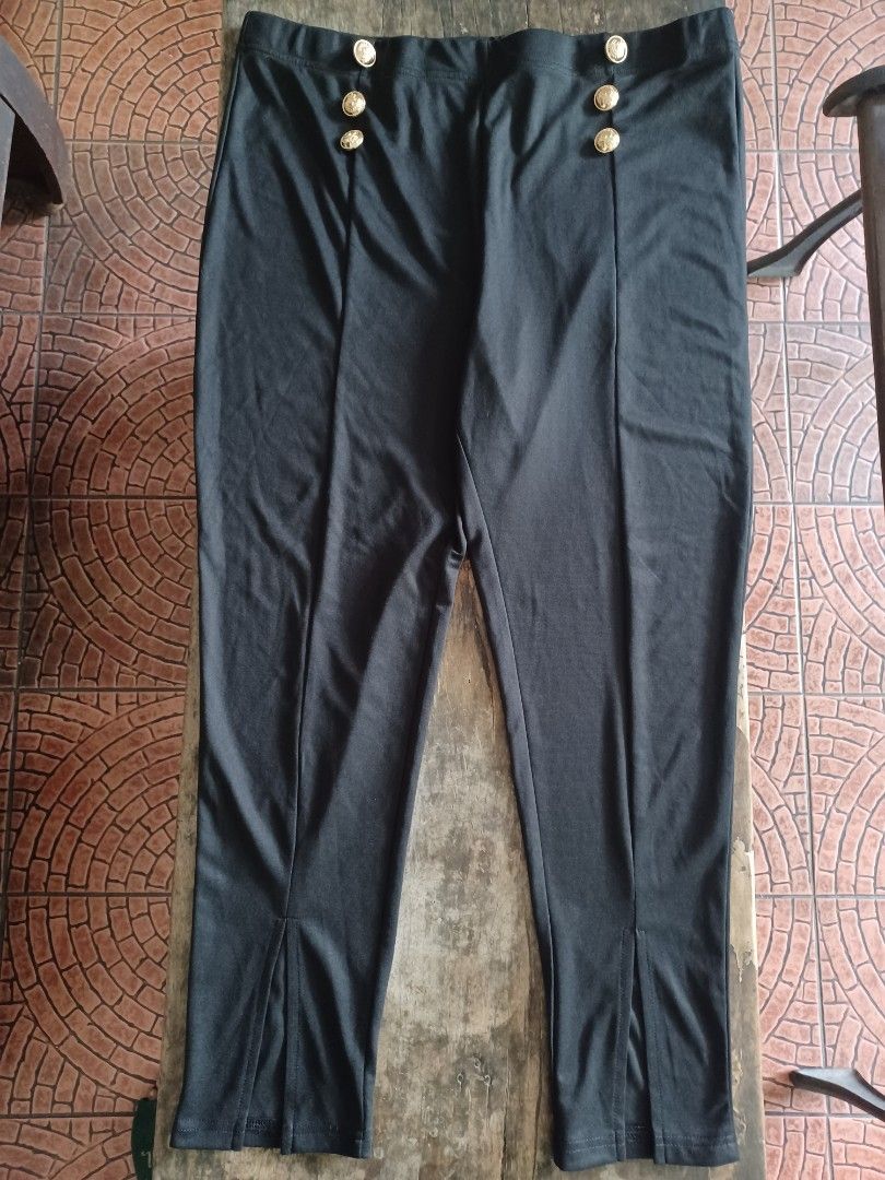 SHEIN CURVE - 2XL] Black Pants with Detail Button, Women's Fashion,  Bottoms, Other Bottoms on Carousell