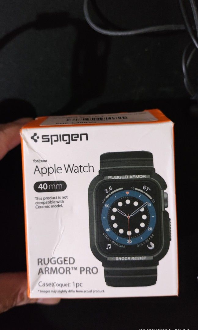 Spigen Rugged Armor Pro 40mm/41mm for Apple Watch (Category: Wearables & Smart Watches) located in Valenzuela. Submitted by ian.jay (Listing ID 1289102409, Image 1). Description: for Apple Watch 40mm/41mm item in brand new condition used only for a day issue: damaged box meetup within valenzuela area only plus shipping/handling fee for other locations.