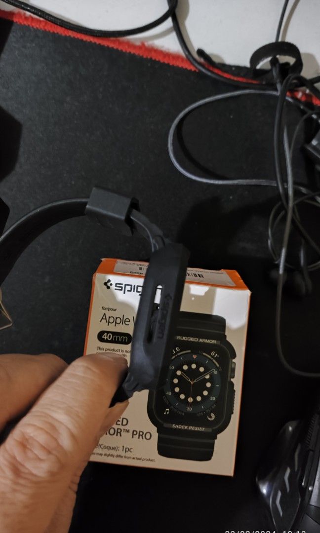Spigen Rugged Armor Pro 40mm/41mm for Apple Watch (Category: Wearables & Smart Watches) located in Valenzuela. Submitted by ian.jay (Listing ID 1289102409, Image 2). Description: for Apple Watch 40mm/41mm item in brand new condition used only for a day issue: damaged box meetup within valenzuela area only plus shipping/handling fee for other locations.