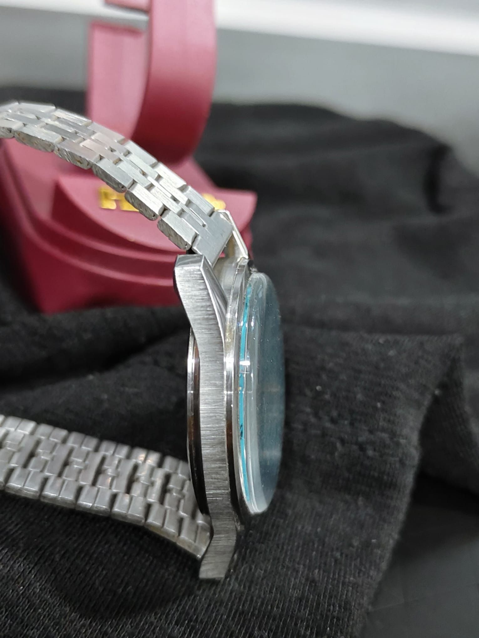 SUPER RARE HMT Janata para Shock 17 Jewels TIFFINEY Blue Color Dial Mechanical Hand Winding Antique Case Men s Wrist Watch