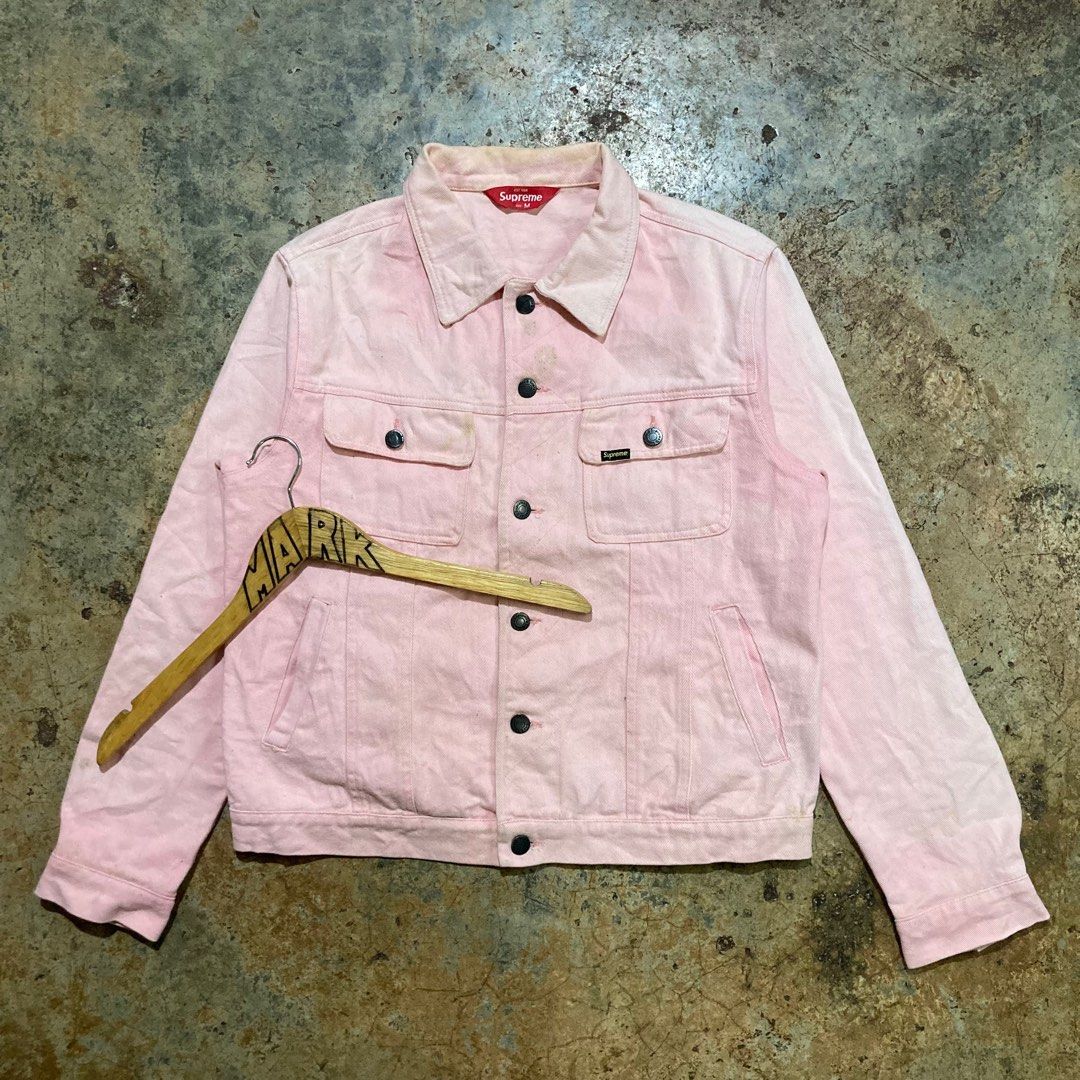 Supreme pink denim jacket store