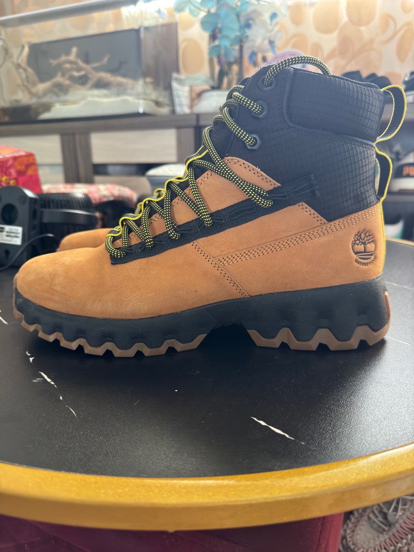 Mens black and store gold timberland boots