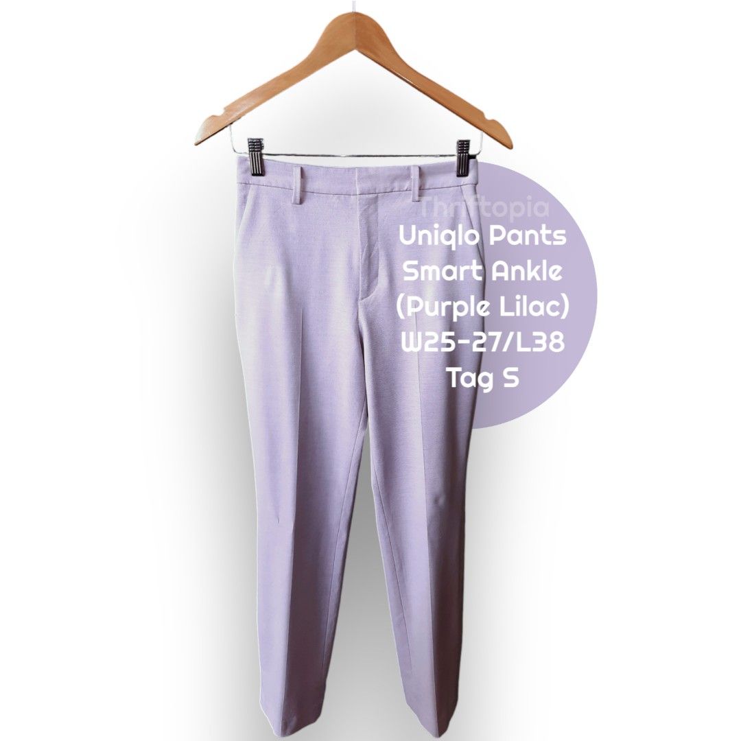 UNIQLO SMART ANKLE PANTS S (W25-27/L38) PURPLE LILAC, Women's Fashion,  Bottoms, Other Bottoms on Carousell