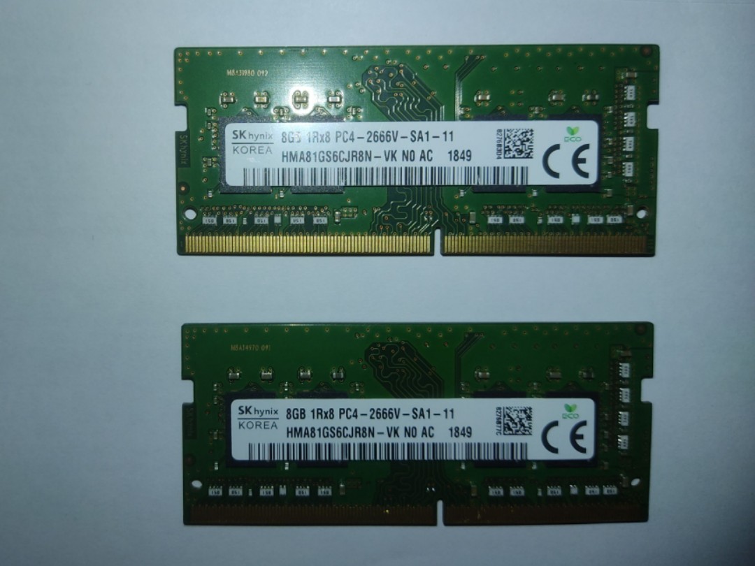 USED] 8GB SK Hynix 1Rx8 PC4-2666V DDR4-2666Mhz 260Pin 1.2V