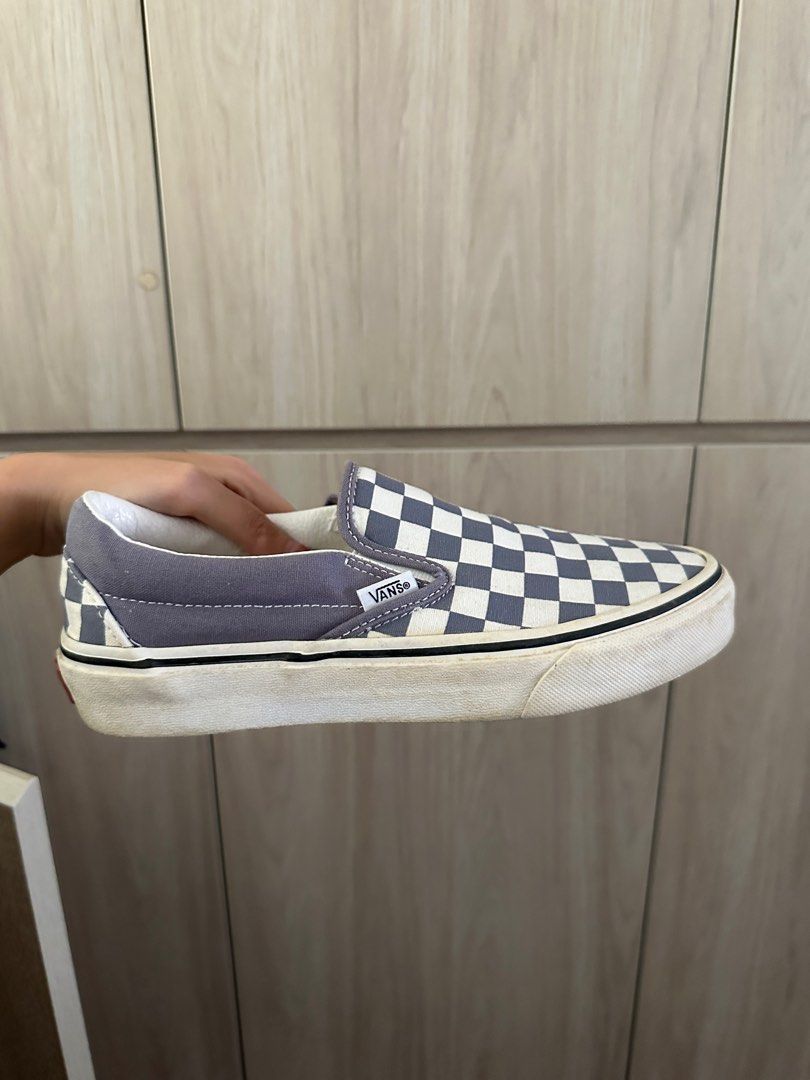 vans checkerboard slip on lilac purple blue Women s Fashion Footwear Sneakers on Carousell