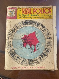 VINTAGE MAGAZINE BOOK - The RIZAL POLICE A Special Souvenir 58th anniversary Chiefs of Police - USED