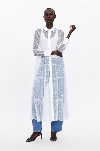 ZARA dotted mesh dress Women s Fashion Dresses Sets Dresses on Carousell