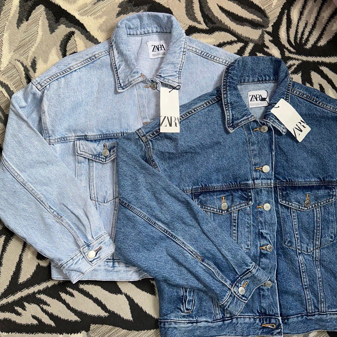 ZARA SEMI CROPPED DENIM JACKETS (plus sizes) (Category: Coats, Jackets and Outerwear) located in Quezon City. Submitted by solteraph (Listing ID 1289029000, Image 1). Description: PLUS SIZE GIRLIES, THESE ARE FOR YOU 🤩 brandnew zara overruns denim jackets Available in 2 colors - DARK AND LIGHT DENIM Available Sizes - L,XL,XXL.