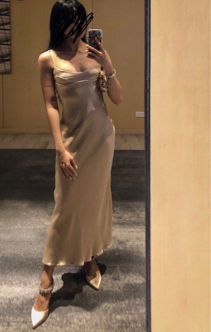 Zara champagne dress outlet