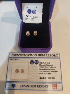 0.50 cts donut stud earrings Japan 18k gold