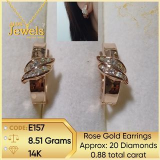 14K Rose Gold Earrings with Natural Diamonds