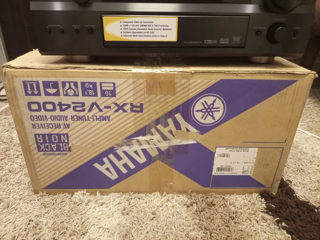 AVR Yamaha rx v2400 (Category: Entertainment Systems & Smart Home Devices) located in Dasmarinas. Submitted by joonrancap (Listing ID 1289289416, Image 1). Description: Yamaha RX V2400 7.1 110V came from USA 120w per channel 6 to 16 Ohms with original remote and box 100% working lahat ng features like NEW Pede e test sa bahay dito sa Dasma Cavite kung ano nasa picture mas maganda sa personal 9/10 ang itsura pede pa ngang 10 09622501982 rfs: may p