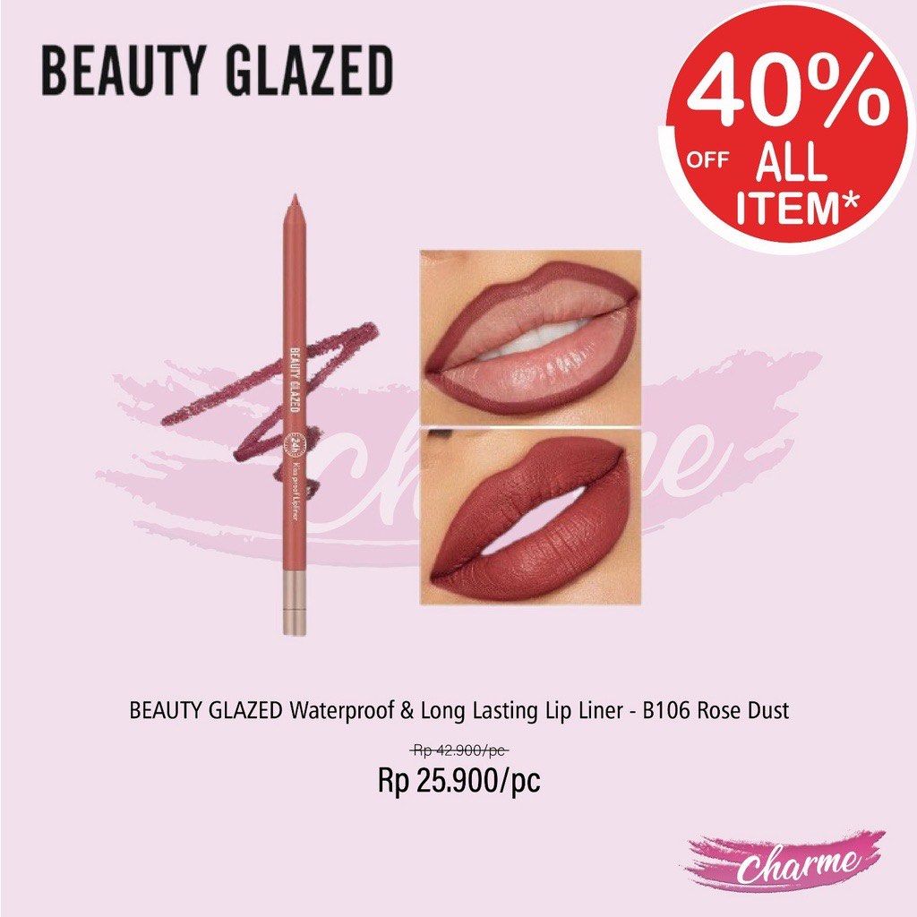 BEAUTY GLAZED WATERPROOF & LONG LASTING LIP LINER-#B106 Rose Dust