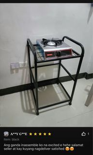 Black kitchen stove rack stand