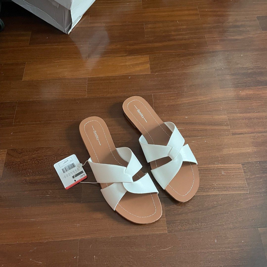 White criss top cross sandals