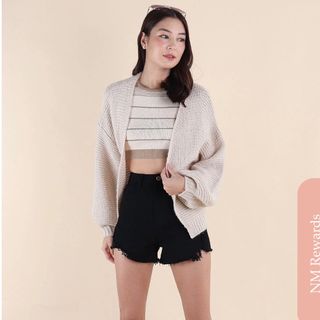 Buy Nelly Slouchy Rib Knit Sweater - Offwhite