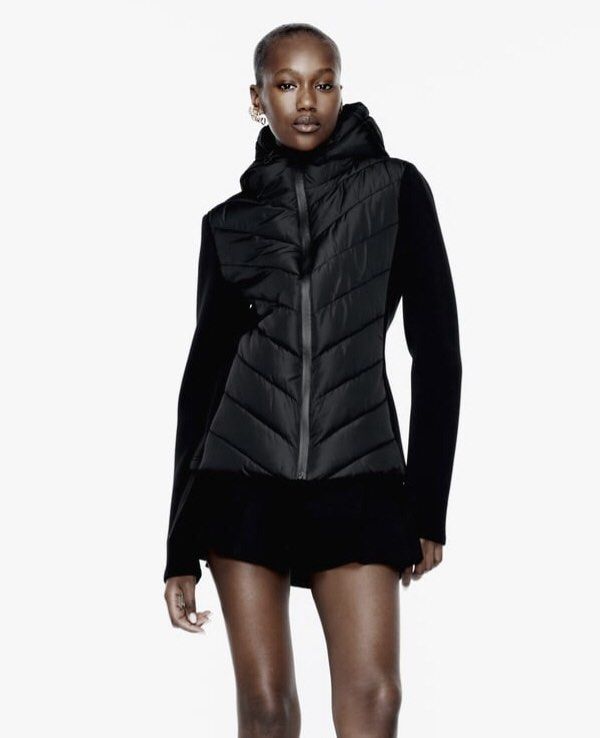 Contrast puffer jacket zara deals