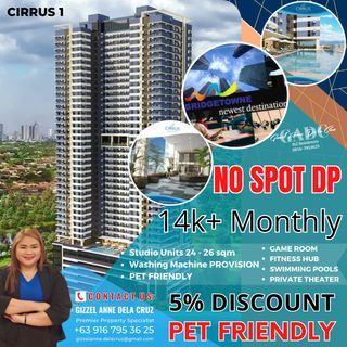 Bridgetowne Pasig Affordable Pre-Selling  Studio Condo unit for sale at Cirrus Tower By RLC Residences  near BGC, C5, Medical City, Ortigas and Valle Verde