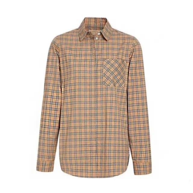 Burberry Antique yellow Ip Checkered long sleeve shirt EU44 US10 12 Women s Fashion Tops Shirts on Carousell