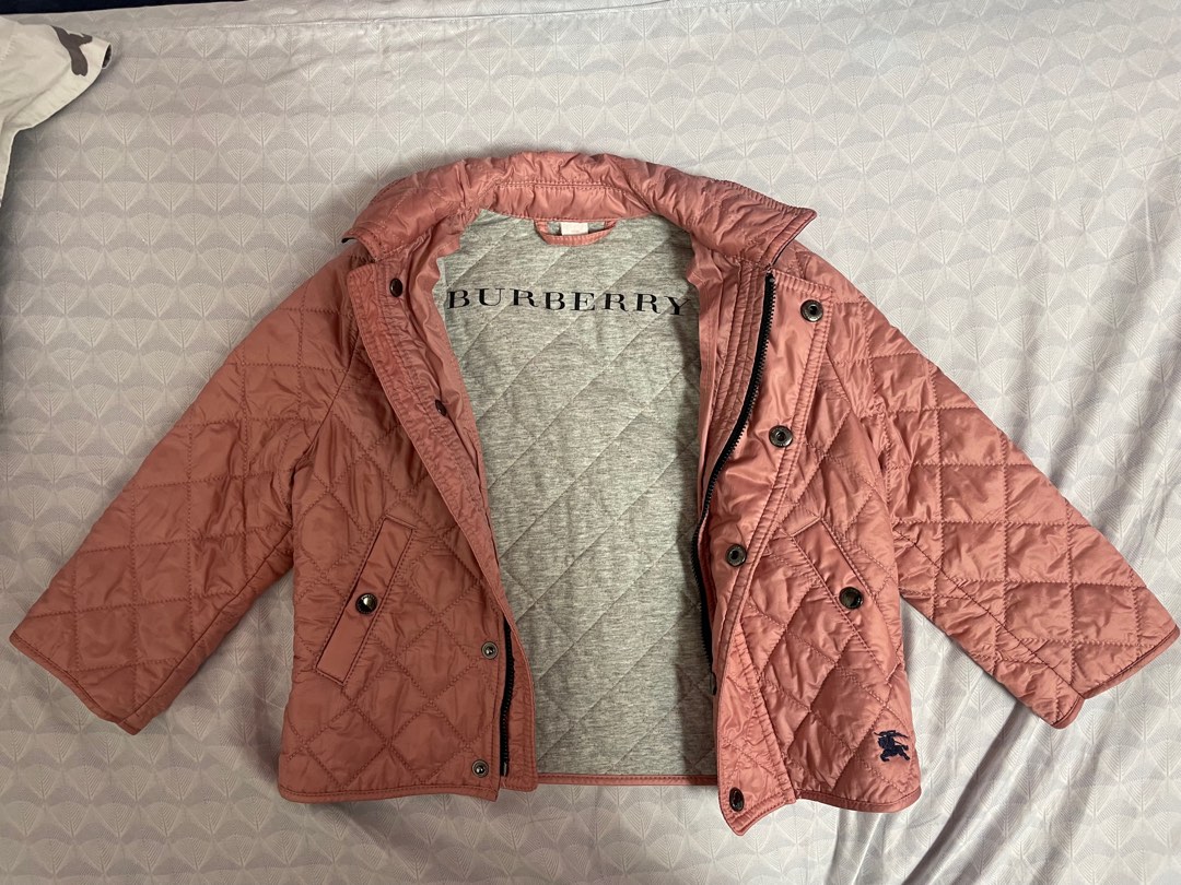 Burberry little girl's y girl's quilted jacket discount