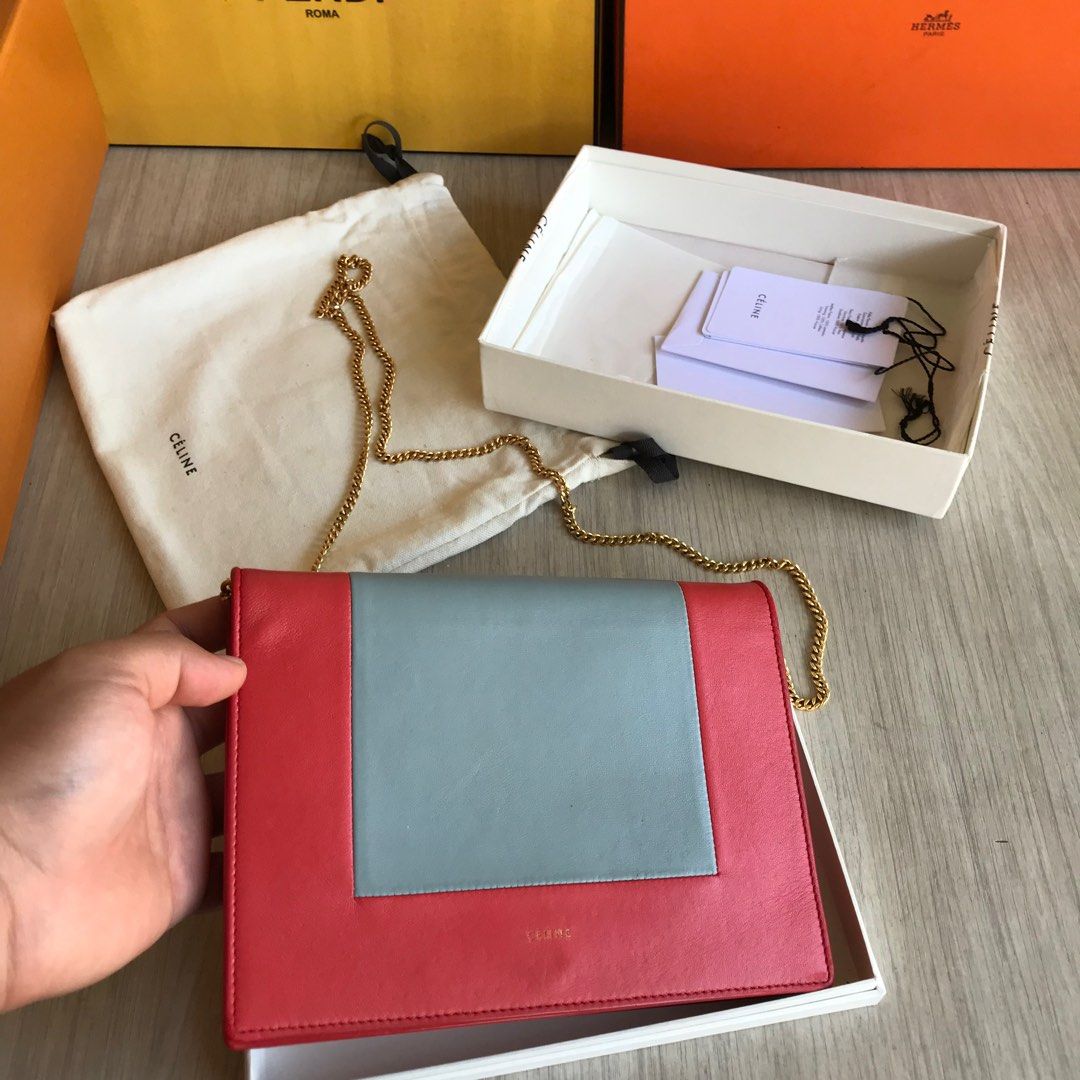 Celine Frame Chain Wallet clutch shoulder Women s Fashion Bags Wallets Cross body Bags on Carousell