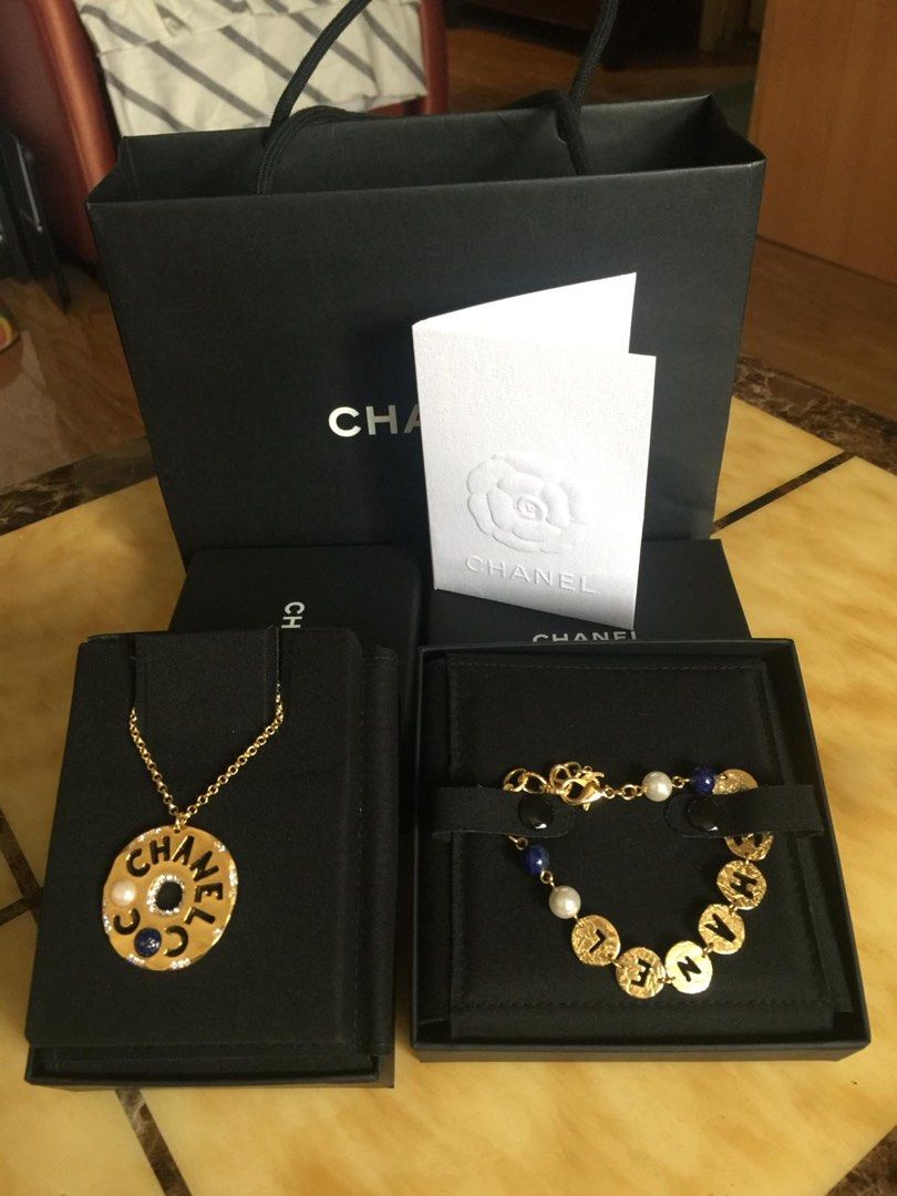 Chanel necklace top and bracelet set